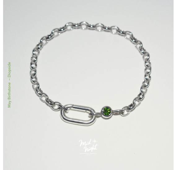 May Birthstone-Diopside Simple Bracelet